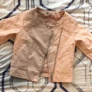 Little Girls Faux Leather Bomber